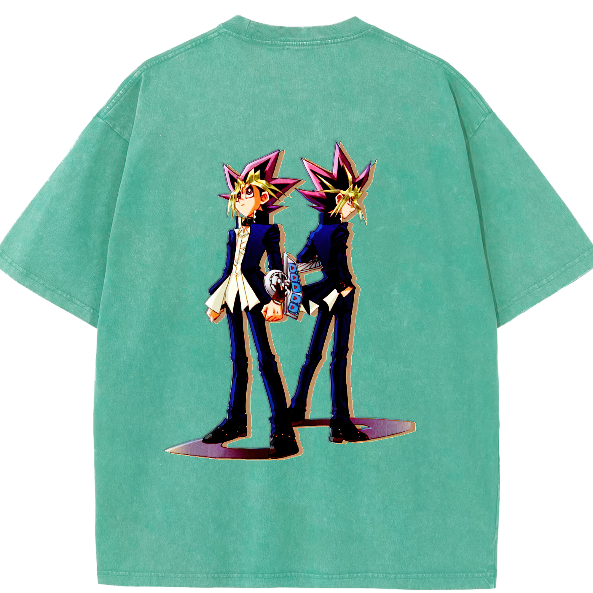 （画像用） 遊☆戯☆王 Yu-Gi-Oh! 綿100% ヴィンテージ風 半袖Tシャツ（背面プリント）